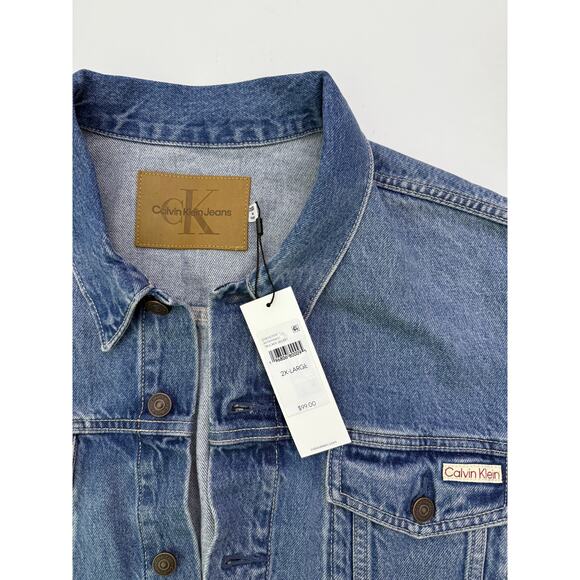 new calvin klein denim trucker jacket - size 2X - Picture 5 of 5